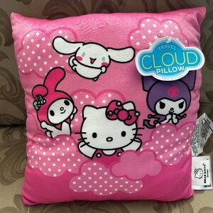 NWT Sanrio Hello Kitty Travel Cloud Pillow Pink White Purple Bedroom Decor